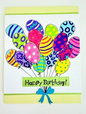 Vibrant Multicolor Balloon Birthday Card by